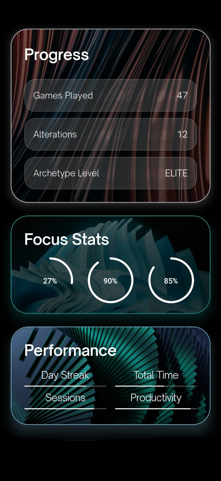 Current Altered Brilliance mobile home screen showing the live player dashboard and gaming intelligence experience
